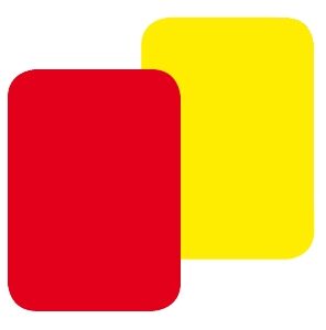 Schiedsrichterkarten, gelb oder rot